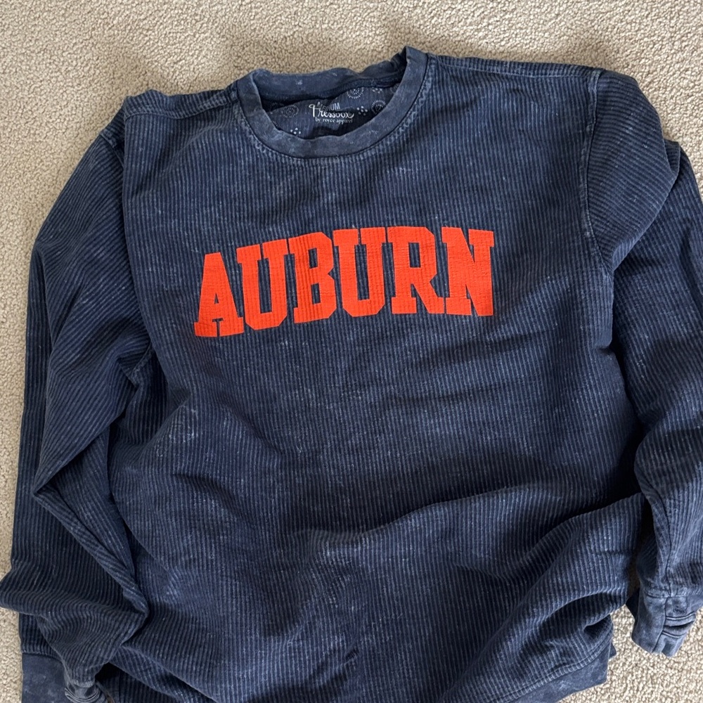 Pressbox Navy and Red Auburn Sweatshirt
